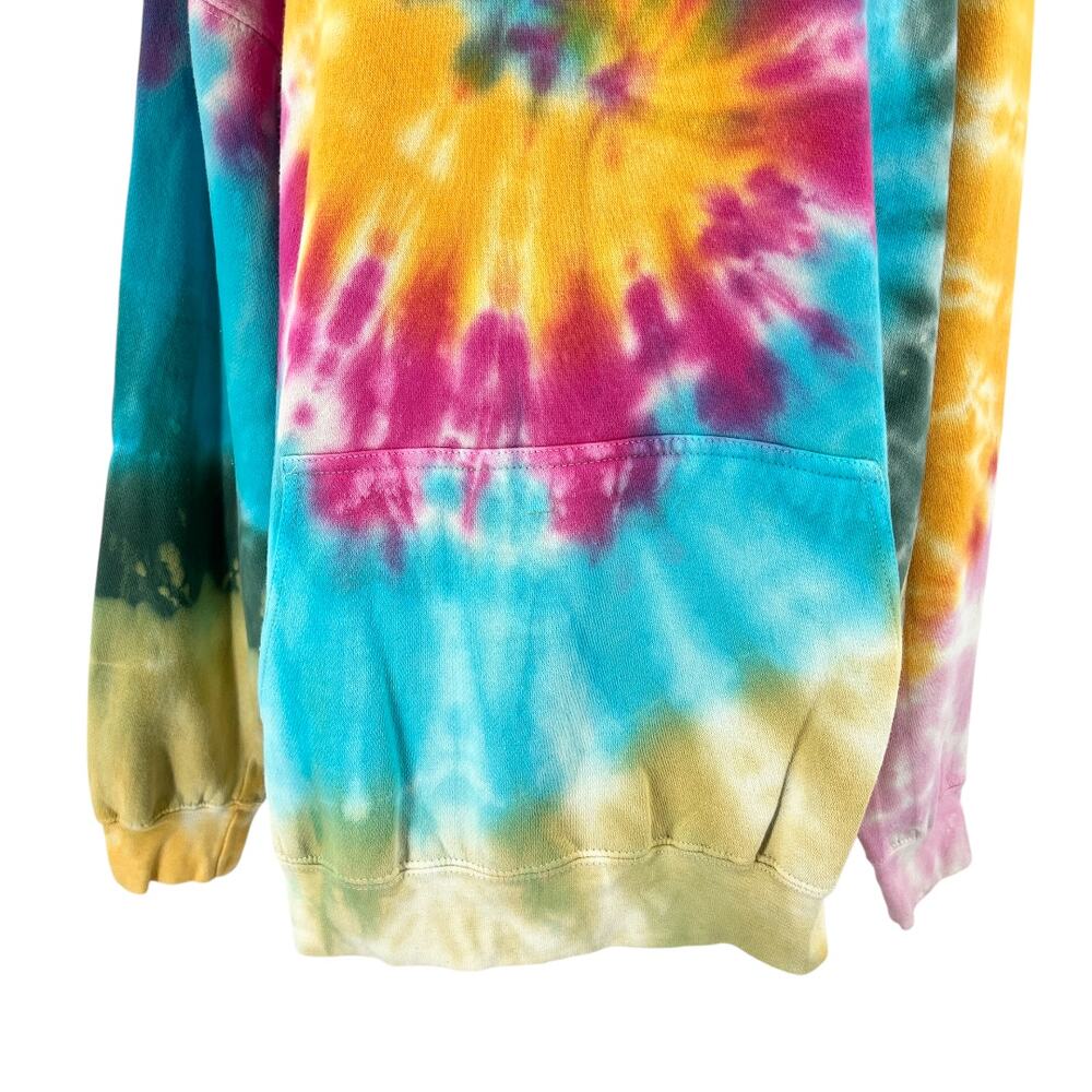 La Detresse Revolve Womens Tropical Tie Dye Hoodie Sweatshirt Size Medium M - Picture 3 of 10